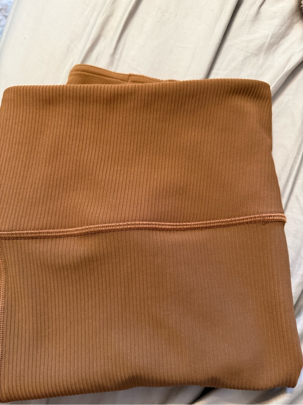 Athleta Womens Ribbed High-Waist Leggings in Brown. Size Large. - Picture 5 of 8